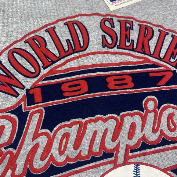 Vintage 1987 Minnesota Twins World Series Champions T Shirt Sz LG Single‎ Stitch - Picture 5 of 12